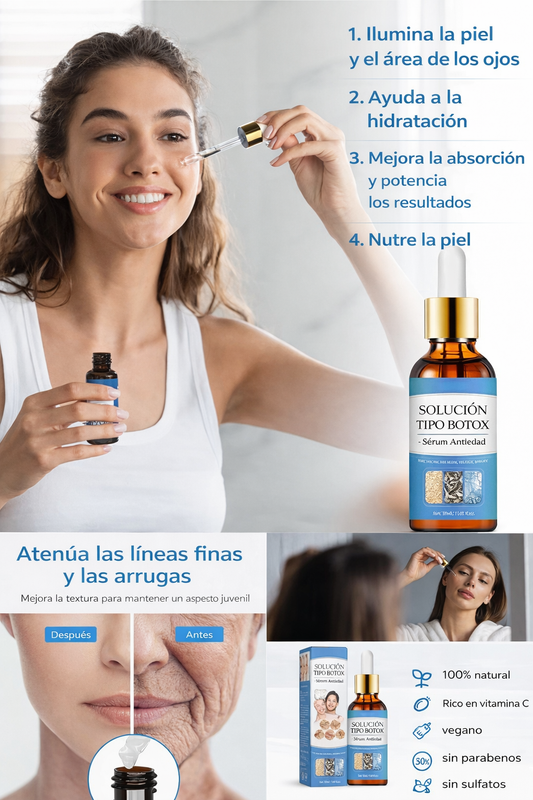 Suero antienvejecimiento con solución concentrada tipo bótox